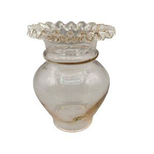 Peach Glass Lamp Shade Vintage Blown Glass Crimped Edge